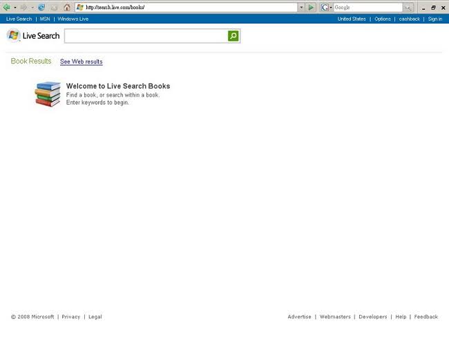 Live Search 圖書搜尋首頁