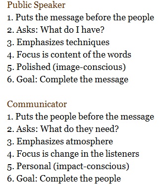 public speaker vs. communicator