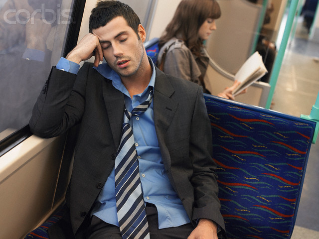 Sleeping on Commuter Train