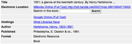 mirlyn search in book