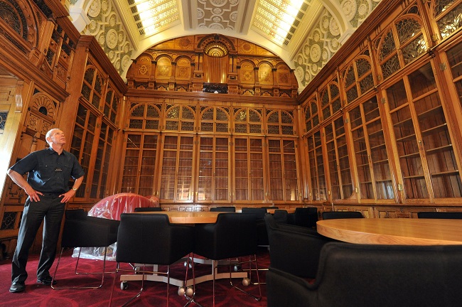 Library director Brian Gambles in the Shakespeare Memorial Room
