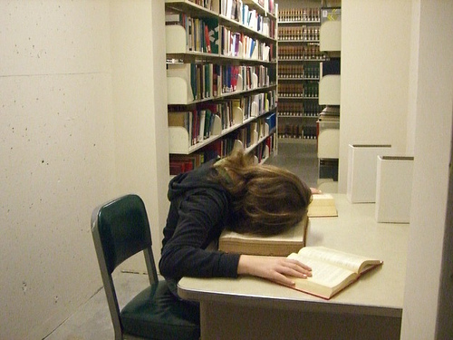 sleep in library