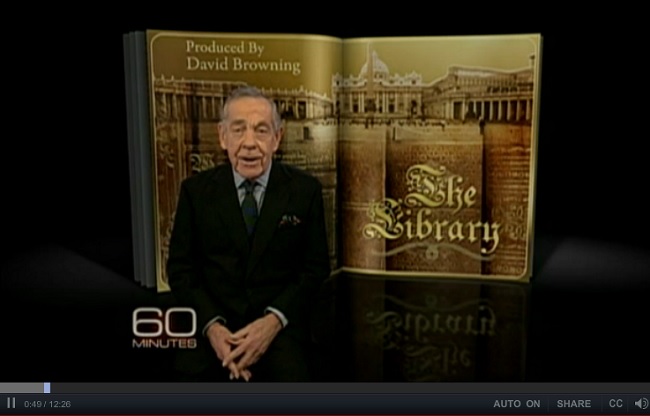 《60分鐘》節目探索梵蒂岡教廷圖書館