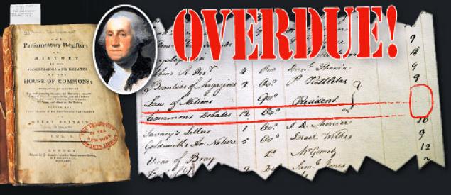 President George Washington racks up $300,000 late fee for two Manhattan library books